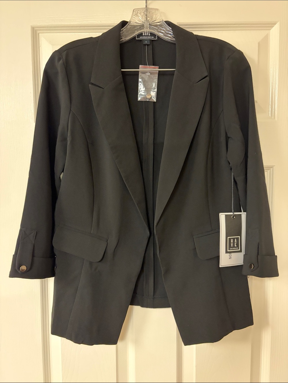 *Black Notch-Lapel Blazer